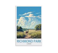 LNHZGNJNH Richmond Park London Vintage Travel Posters 12x18inch(30x45cm) Canvas Wall Art Wall Print Painting Decor Living Room Bedroom Decor