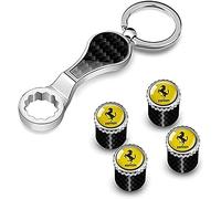 LNHZX 4 Pcs Car Valve Caps for Ferrari California Sf90 F430 Roma Portofino 458 488 456, Aluminum Alloy Airtight Valve Cover, Valve Cap Accessories