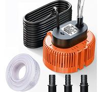 Lnicez 3000L/H Submersible Water Pump, Powerful Portable Water Pump(75W) with 5m Drainage Hose & 7.5m Upgraded Power Cord for Swimming Pools, Fish Tank, Pond,3 Nozzles (Orange)