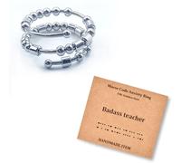 LNIEER Morse Code Rings for Women Men Funny Inspirational Gifts Stainless Steel Fidget Rings for Anxiety Anxiety Ring with Beads Spinner Ring Fidget Ring Message Friendship Gifts Jewelry Birthday