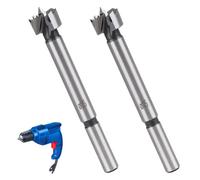 LNJBABAO 2Pcs 15mm Forstner Drill Bit Forstner Bit Wood Drill Bits for Holes Hinge Cutter for Woodworking (Ø6mm, length 95mm, Round Shank) (15mm)