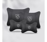 LNJMT 4 Pcs Car Neck Pillow Back Cushion for Peugeot 408/4008/2008/508L Headrest Lumbar Support Pillow Orthopedic Car Seat Neck Support Lumbar Pillow,Black