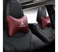 LNJMT Car Neck Pillow For Mitsubishi Outlander ASX Pajero Eclipse Cross Car Seat Headrest Emblem Orthopedic Neck Support Rest Pillow Breathable Accessories,Red