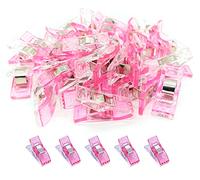 LNKA 50 of Binder Clips for Crafts Sewing Clips Multipurpose Magic Clips Quilting Clamps and Fabric Clips Crafting Hanging,Extremely Durable Clips for All Kinds of Crafts (Pink Color)