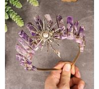 LNKUGN Crystal Crown The Sun Goddess Crystal Tiaras Jewelry Accessories Fairy Headband Photography Props Elves Festivals Gifts