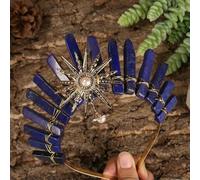 LNKUGN Crystal Crown The Sun Goddess Crystal Tiaras Jewelry Accessories Fairy Headband Photography Props Elves Festivals Gifts