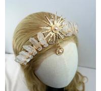 LNKUGN Crystal Crown The Sun Goddess Crystal Tiaras Jewelry Accessories Fairy Headband Photography Props Elves Festivals Gifts