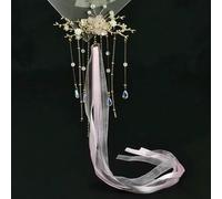 LNKUGN Handmade Simple Long Tassel Hairpin Rhinestone Headwear Women Bride Hair Ornaments Jewelry for Hanfu Costume