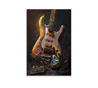 LNLEXTAR Electric Guitar Poster Decorative Painting Canvas Wall Art Living Room Poster Bedroom Painting Wall Art Picture Print Modern Family Room Decor 12 x 18 Inches (30 x 45 cm)