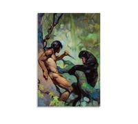 LNLEXTAR Frank Frazetta Leopard Poster Decorative Painting Canvas Wall Art Living Room Poster Bedroom Painting Wall Art Picture Print Modern Family Room Decor 12 x 18 Inches (30 x 45 cm)