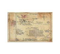 LNLEXTAR Lonely Mountain Hobbit Thorin's Map Poster Decorative Painting Canvas Wall Art Living Room Poster Bedroom Painting Wall Art Picture Print Modern Family Room Decor 08 x 12 inches (20 x 30 cm)