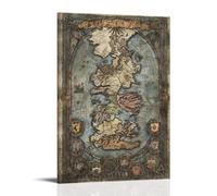 LNLEXTAR Map of Westeros Poster Decorative Painting Canvas Wall Art Living Room Poster Bedroom Painting Wall Art Picture Print Modern Family Room Decor 08 x 12 inches (20 x 30 cm)
