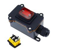 Lnline Power Cord 110V-220V 12V-24V Marine Rocker Switch On Off Waterproof IP67 Junction Box 30A High Current Connetor Outdoor(Red,12-24V)