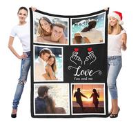 LNM Personalised Blanket with Photo, Personalised Photo Blanket, Customised Blankets, Custom Picture Blankets, Anniversary Birthday Gifts for Women Men Her Him Girlfriend Boyfriend Couple
