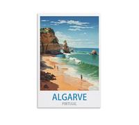 LNMNJESG Algarve Portugal Vintage Travel Posters 12x18inch(30x45cm) Canvas Painting Wall Art, Wall Decor Pictures Prints for Living Room Bedroom