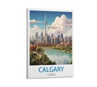 LNMNJESG Calgary Canada Vintage Travel Posters 08x12inch(20x30cm) Canvas Painting Wall Art, Wall Decor Pictures Prints for Living Room Bedroom