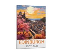 LNMNJESG Edinburgh Scotland Vintage Travel Posters 08x12inch(20x30cm) Canvas Painting Wall Art, Wall Decor Pictures Prints for Living Room Bedroom