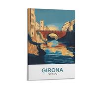 LNMNJESG Girona Spain Vintage Travel Poster 08x12inch(20x30cm) Canvas Painting Wall Art, Wall Decor Pictures Prints for Living Room Bedroom