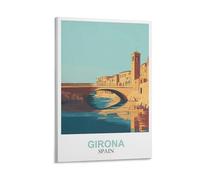 LNMNJESG Girona Spain Vintage Travel Posters 08x12inch(20x30cm) Canvas Painting Wall Art, Wall Decor Pictures Prints for Living Room Bedroom