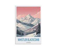 LNMNJESG Whistler Blackcomb Canada Vintage Travel Posters Ski 12x18inch(30x45cm) Canvas Painting Wall Art, Wall Decor Pictures Prints for Living Room Bedroom