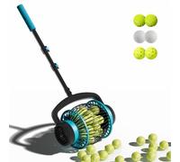Lnmuzm Tennis Ball Collector Roller, No Bending Over Quick Rolling Picker. 2 Ways to get The Ball,Telescopic Tennis Ball Picker for 1.5"-3" Tennis/Golf/Pickleballs, Up to 50 Tennis Balls