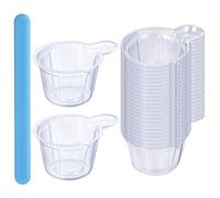 Lnngub 100 Pcs 40ml Disposable Plastic Resin Measuring Cups,Resin Cups Disposable Small Mixing Cup with 1 Silicone Stir Stick Multipurpose Dispensing Cup for Mixing Paint Epoxy Jewelry Making