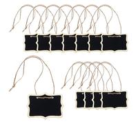 Lnngub 12 Packs Mini Chalkboard Tags, Small Chalkboard Signs Wooden Chalkboard Tags with String Hanging Chalkboard Labels Massage Board Signs for Message Tags, Food Tags, Wedding Hanging Labels