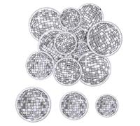 Lnngub 12 Pcs Disco Ball Iron On Patch,Bling Disco Ball Patches Music Party Bling Balls Iron On Patches for Hats T Shirt Jeans Skirt Bag DIY Sewing Craft Decoration(Silver)