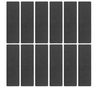 Lnngub 12 Pcs Non Skid Furniture Grippers,Self Adhesive Rectangle Non Slip Furniture Pads for Hardwood Floors Couch Stoppers To Prevent Sliding for Recliners Sofa Chairs(Black,5.7×1.8 In)