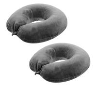 Lnngub 2 Packs Neck Pillow Cover, Travel Neck Pillow Cover U Shaped Neck Pillow Case Comfortable Neck Pillow Cover Washable Airplane Pillow Cover (Only Pillow Covers, No Filler)(Deep Grey)