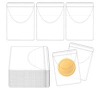 Lnngub 20 Pcs Single Pocket Coin Sleeves,2" X 2.2" Clear Plastic Coin Protectors Small Collector Sleeves for Coins Jewelry Storage