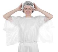 Lnngub 40 Pcs Disposable Hair Color Capes and Disposable Shower Caps,Plastic Shower Cap and Barbershop Capes for Hair Coloring and Styling for Home Salon Use