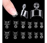 Lnngub 600 Pcs Short Square Nail Tips,Acrylic Clear Nail Tips Half Cover with Box for DIY Nails Salon,12 Sizes