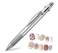 Lnngub Dotting Tool Nail Art,5-In-1 Nail Dotting Tool with Ballpoint Pen Design Nails Art Dot Pens with Size Marking and Pressing Head for Painting Dot Gems Gradient Chrome Powder