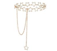 Lnngub Star Waist Chain Gold Stars Belt Y2k Belt Metal Belly Chains Adjustable Star Chain Belts for Women Dresses Skirts Jeans