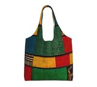 LNNIUK African Style Patchwork print Tote Bag for Women Canvas Shoulder Handbags Cute Large Purse Casual Hobo Handbag Big Capacity, Black, One Size