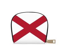 LNNIUK Alabama State Flag print Wallet Credit Cards Holder Business Card Case for Men Women Compact Size for Adults, White, One Size