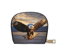 LNNIUK An Eagle3 print Wallet Credit Cards Holder Business Card Case for Men Women Compact Size for Adults, White, One Size