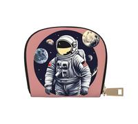LNNIUK Astronaut on The Moon 1 print Wallet Credit Cards Holder Business Card Case for Men Women Compact Size for Adults, White, One Size