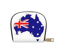 LNNIUK Australian Flag Map print Wallet Credit Cards Holder Business Card Case for Men Women Compact Size for Adults, White, One Size