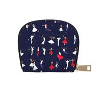 LNNIUK Ballroom Dance Pattern print Wallet Credit Cards Holder Business Card Case for Men Women Compact Size for Adults, White, One Size