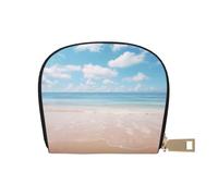 LNNIUK Beautiful view of the sea print Wallet Credit Cards Holder Business Card Case for Men Women Compact Size for Adults, White, One Size