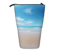 LNNIUK Beautiful view of the sea2 print Telescopic Pencil Bag Pen Holder Stand-up Retractable Standing Organizer Office Bag