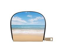 LNNIUK Beautiful view of the sea3 print Wallet Credit Cards Holder Business Card Case for Men Women Compact Size for Adults, White, One Size