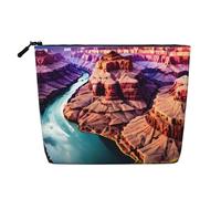 LNNIUK Beauty Grand Canyon print Makeup Bags for Purse Zipper Cosmetic Pouch Large Travel Canvas Make Up Organizer, Black, One Size
