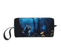 LNNIUK Blue Chinchillas And Moon1 print Travel Toiletry Case Pouch Makeup Bag Travel Cosmetic Bags,Cosmetic Makeup Bags with Zipper