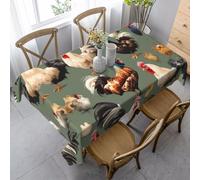 LNNIUK Chicken and Rooster Print Print Rectangle Table Cloth Kitchen Table Cover for Dining, Party, Farmhouse, Outdoor Picnic