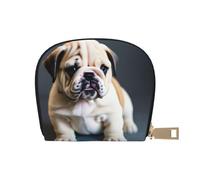LNNIUK Cute Bulldog Puppy 1 print Wallet Credit Cards Holder Business Card Case for Men Women Compact Size for Adults, White, One Size