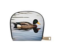 LNNIUK domestic duck print Wallet Credit Cards Holder Business Card Case for Men Women Compact Size for Adults, White, One Size