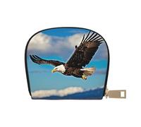 LNNIUK Flying Eagle print Wallet Credit Cards Holder Business Card Case for Men Women Compact Size for Adults, White, One Size
